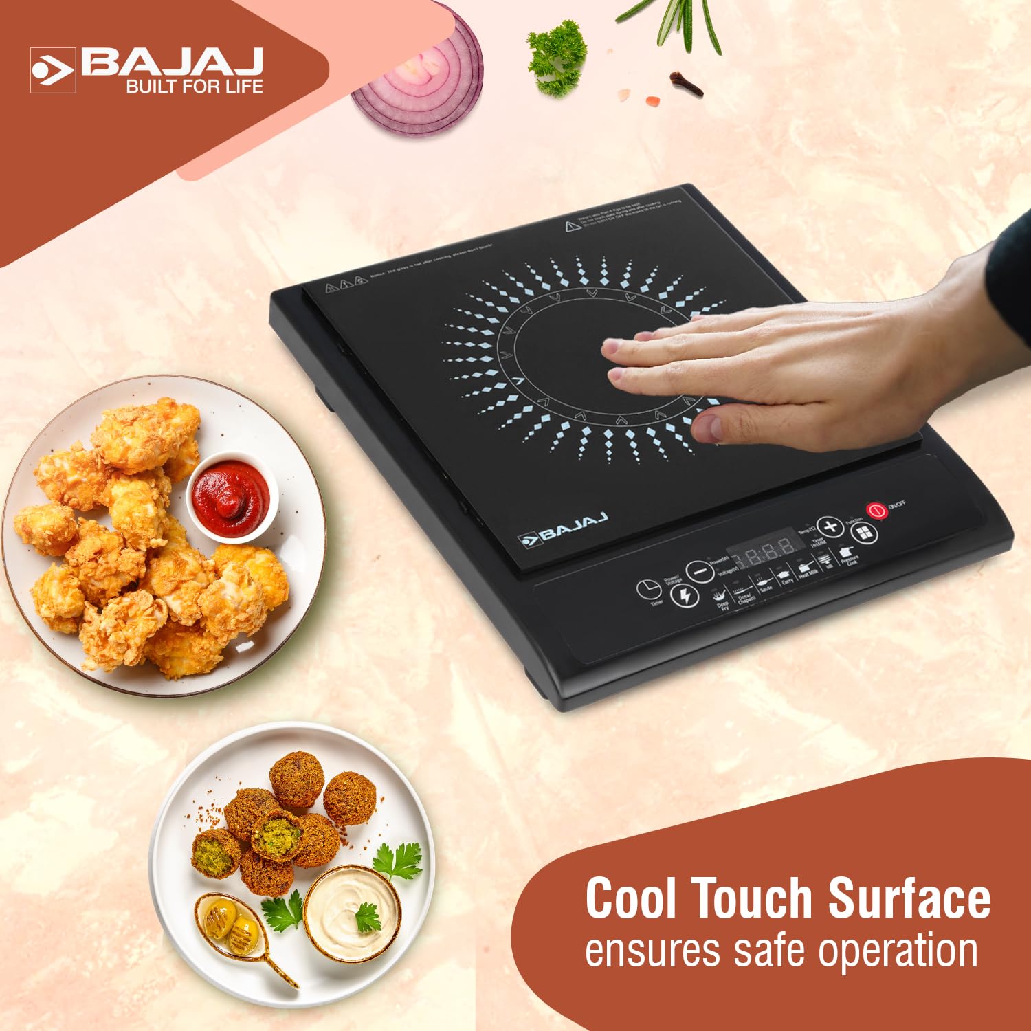 Bajaj 120TS 1200 Watts Tempered Glass Induction Cooktop